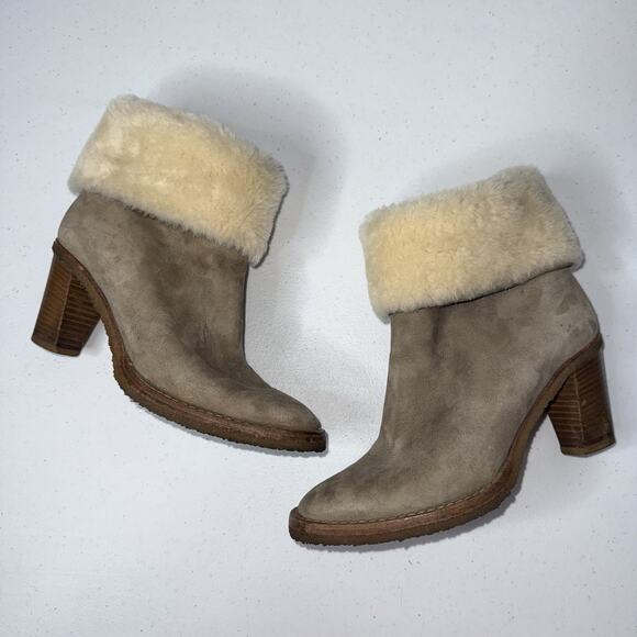 Gabriela Hearst Women’s Leather Suede Sherpa Lined Bootie Heel Size 6.5-7 - Picture 1 of 11